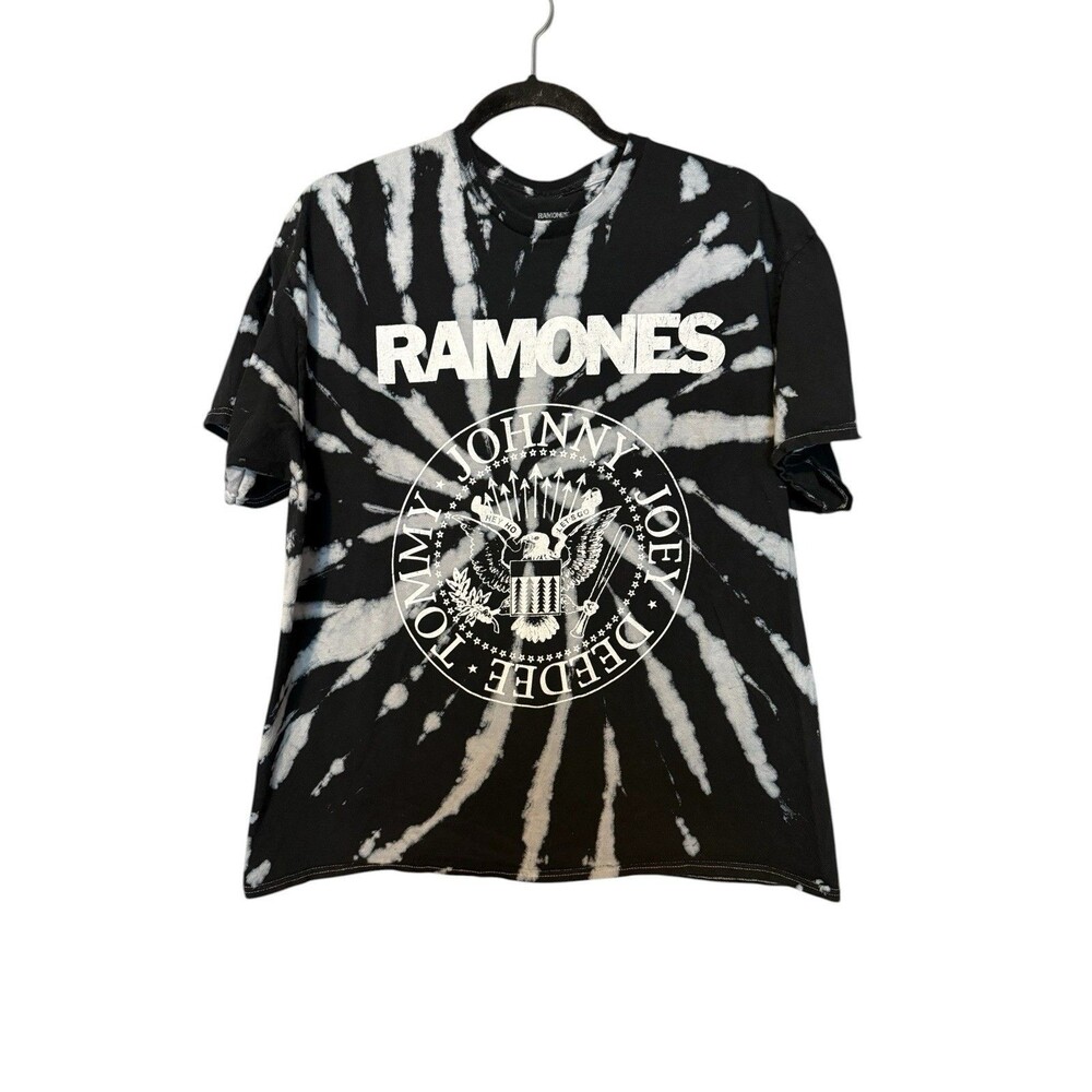 Ramones Grunge Punk Bleach Tie Dye Band Tee Streetwear Y2K